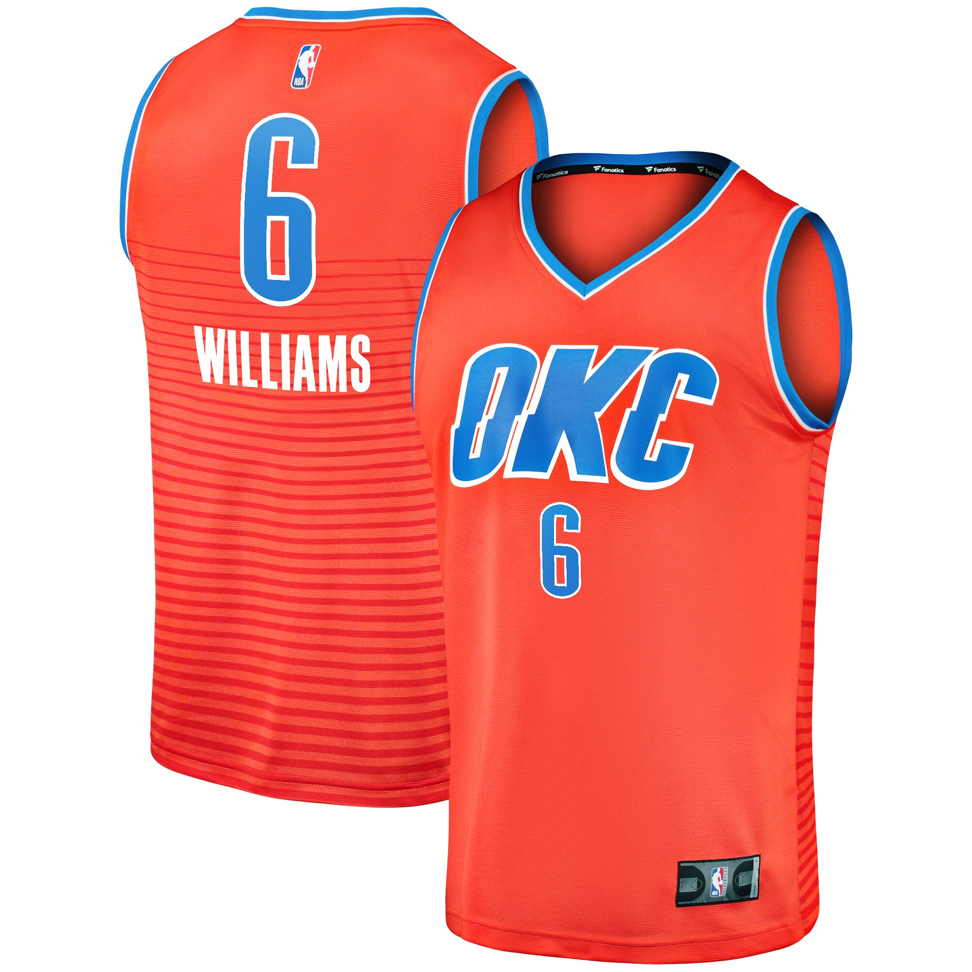 Jaylin Williams Oklahoma City Thunder Fanatics Fast Break Replica Player Basketball Jersey - Statement Edition - Orange