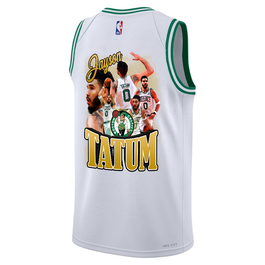Alternative view of Jayson Tatum 0 Best Moments At Boston Celtics 2024 Association Edition Basketball Jersey - Final Champions Patch - White - JS432