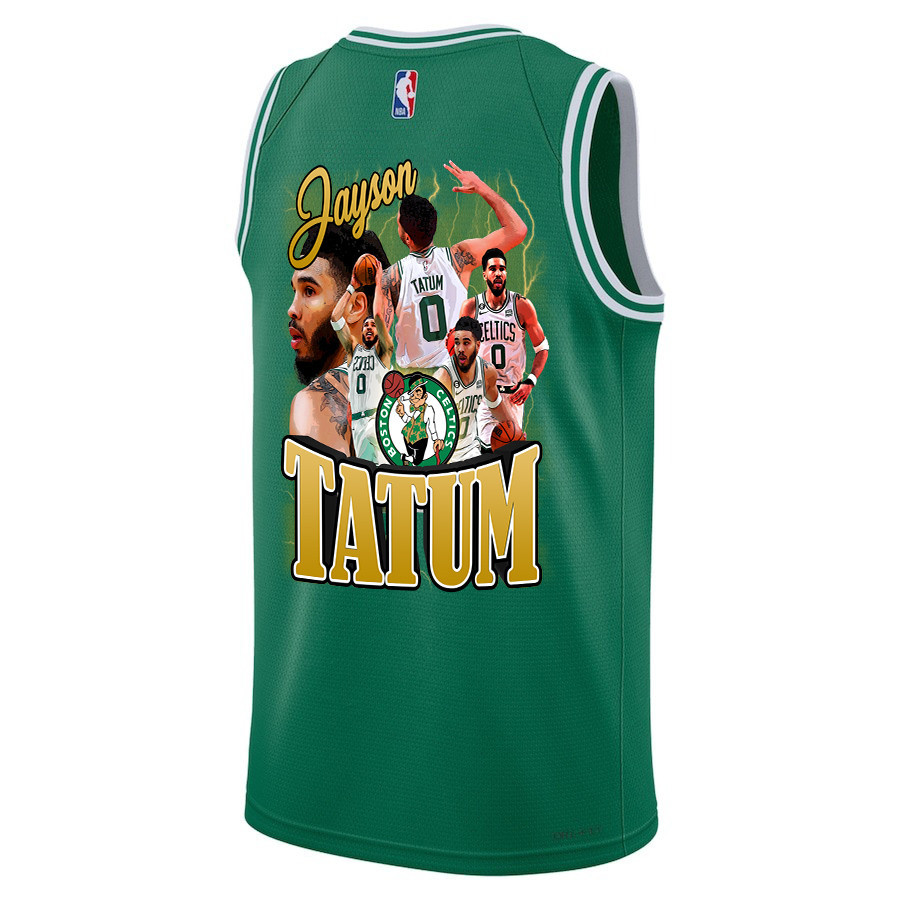 Alternative view of Jayson Tatum 0 Best Moments At Boston Celtics 2024 Icon Edition Basketball Jersey - Final Champions Patch - Green - JS717