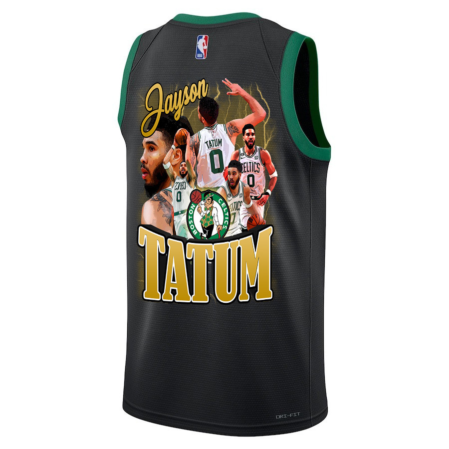 Alternative view of Jayson Tatum 0 Best Moments At Boston Celtics 2024 Statement Edition Basketball Jersey - Final Champions Patch - Black - JS580