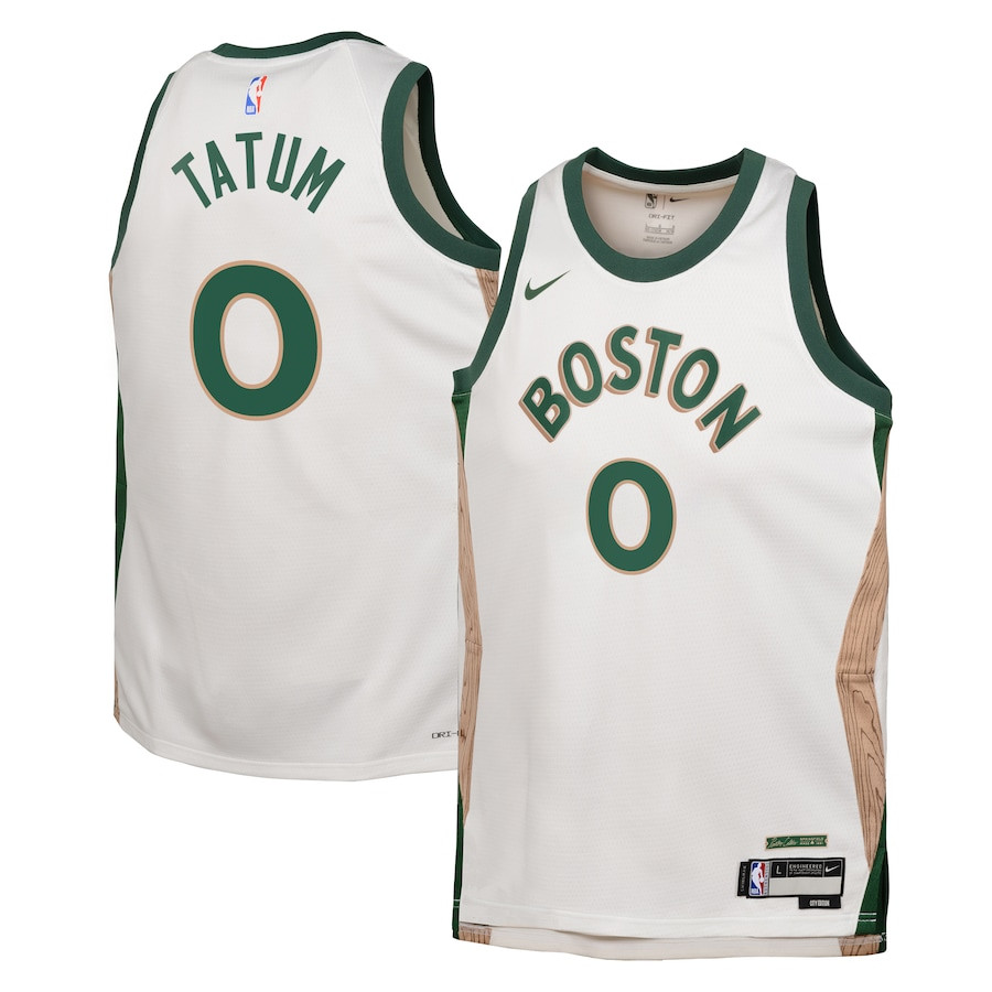 Jayson Tatum 0 Boston Celtics 2023/24 City Edition Swingman YOUTH Basketball Jersey - White - JS242