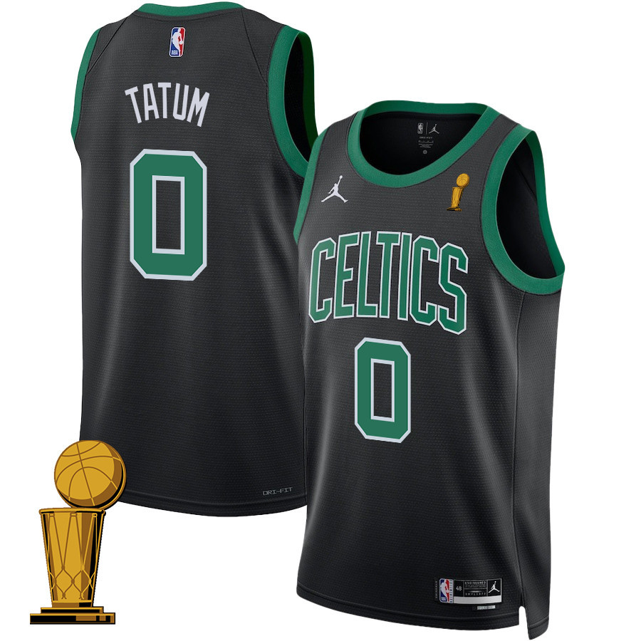 Jayson Tatum 0 Boston Celtics 2024 FINALS CHAMPIONS Swingman Basketball Jersey - Statement Edition - Black - JS448