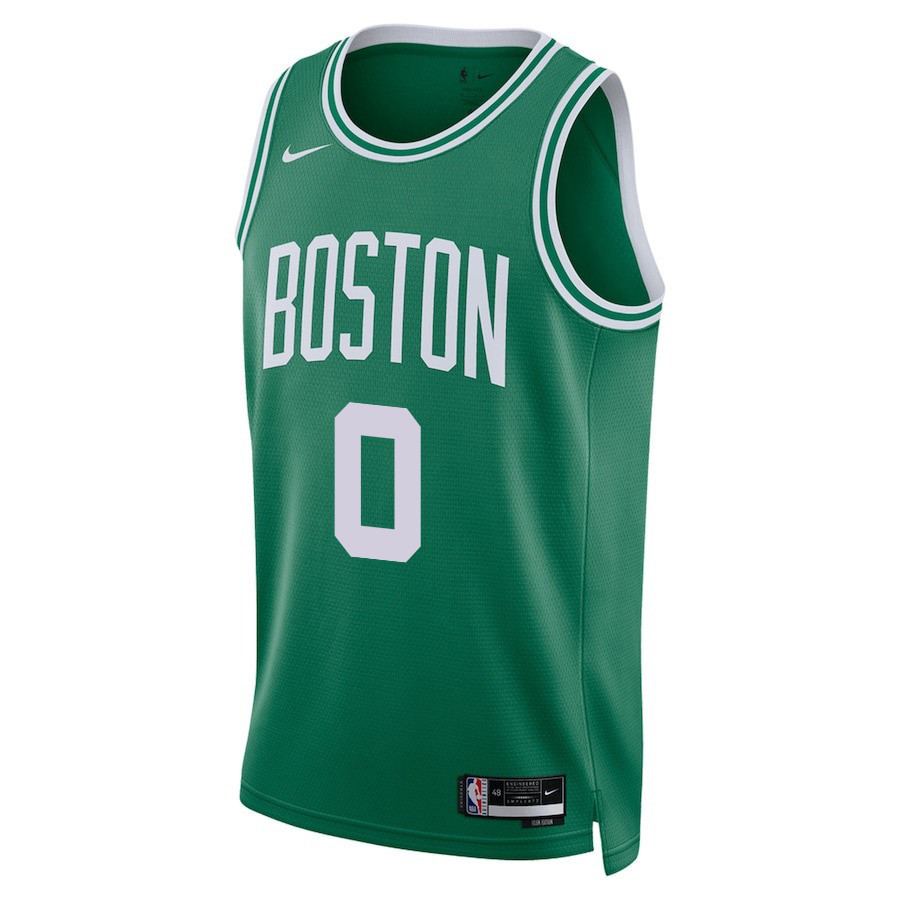 Alternative view of Jayson Tatum 0 Boston Celtics 2024 FINALS PATCH Icon Edition Basketball Jersey - Kelly Green - JS868