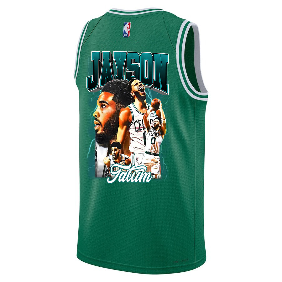 Alternative view of Jayson Tatum 0 Boston Celtics 2024 Legacy of The Legend Icon Edition Basketball Jersey - Final Champions Patch - Green - JS562