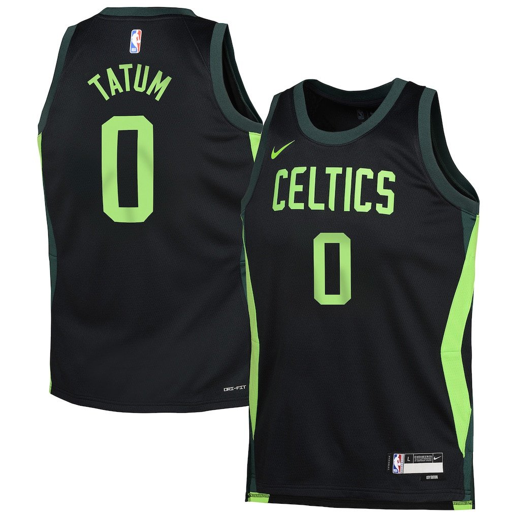 Jayson Tatum 0 Boston Celtics 2024/25 Swingman Player YOUTH Basketball Jersey - City Edition - Black - JS563