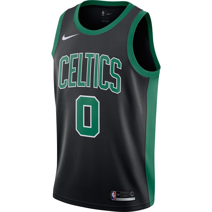 Alternative view of Jayson Tatum Boston Celtics Replica Swingman Basketball Jersey - Statement Edition - Black