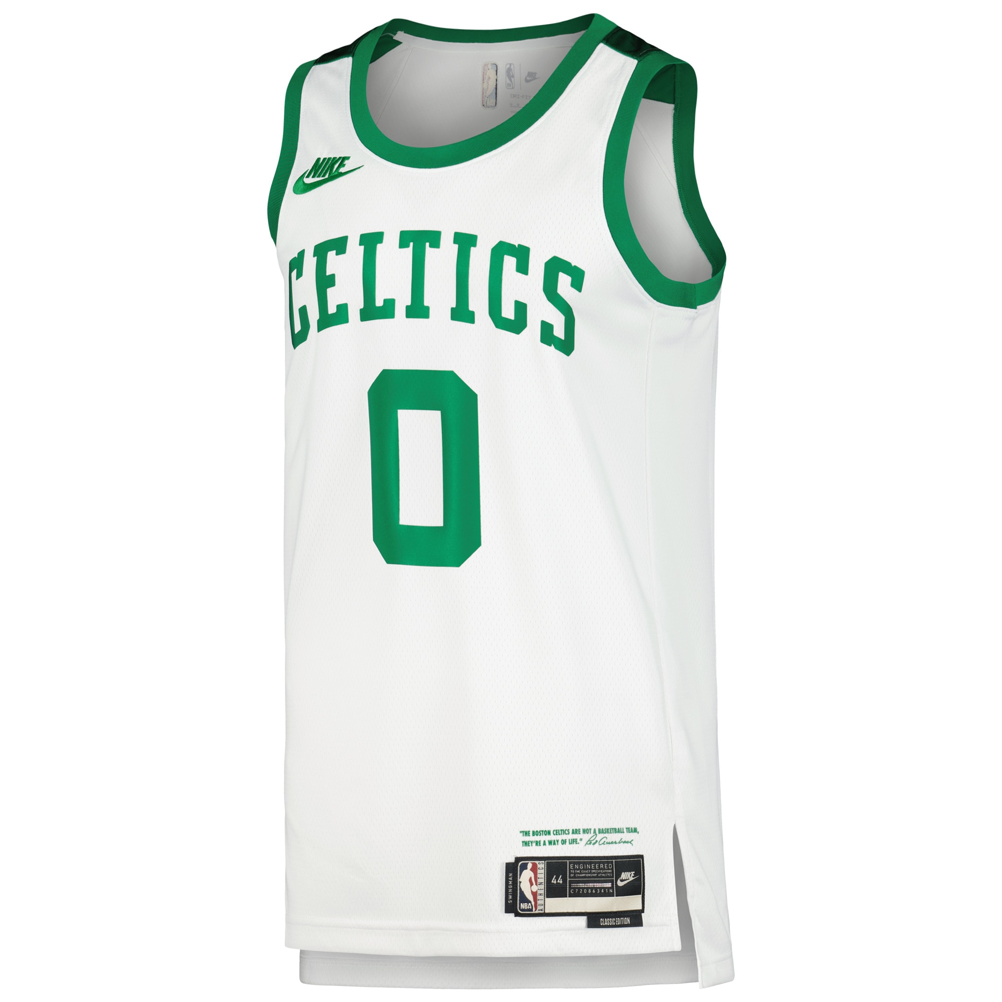 Alternative view of Jayson Tatum Boston Celtics Swingman Player Basketball Jersey - Classic Edition - White