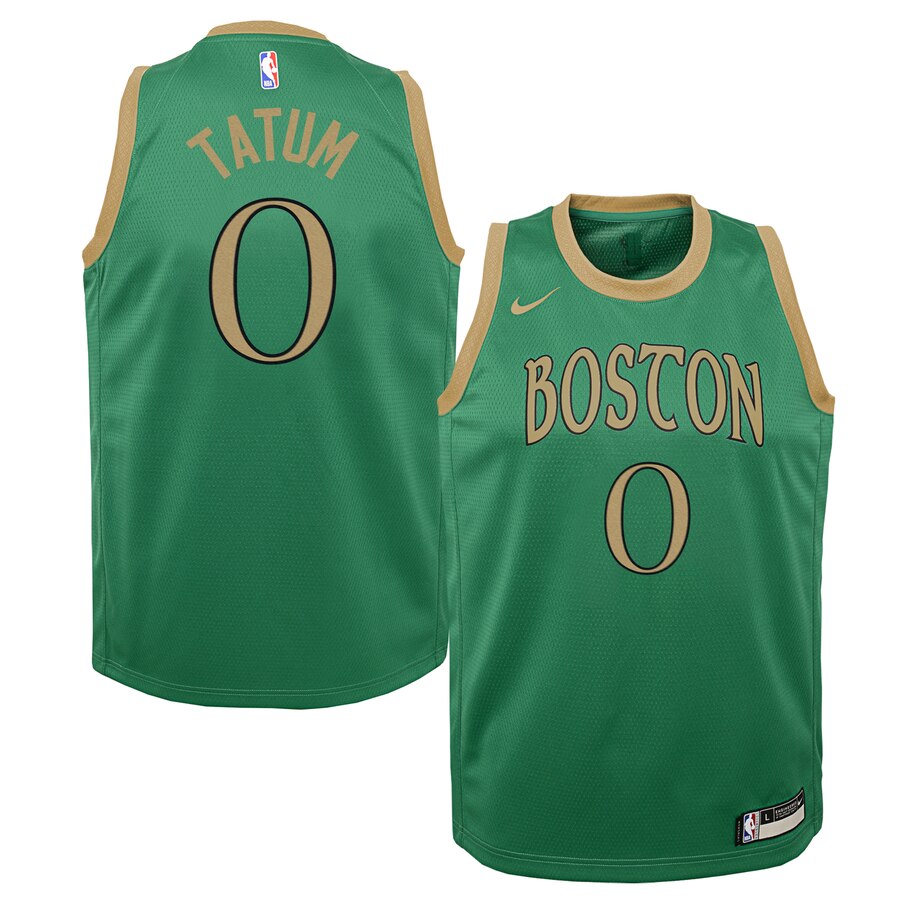 Jayson Tatum Boston Celtics Youth Swingman Basketball Jersey Green - City Edition