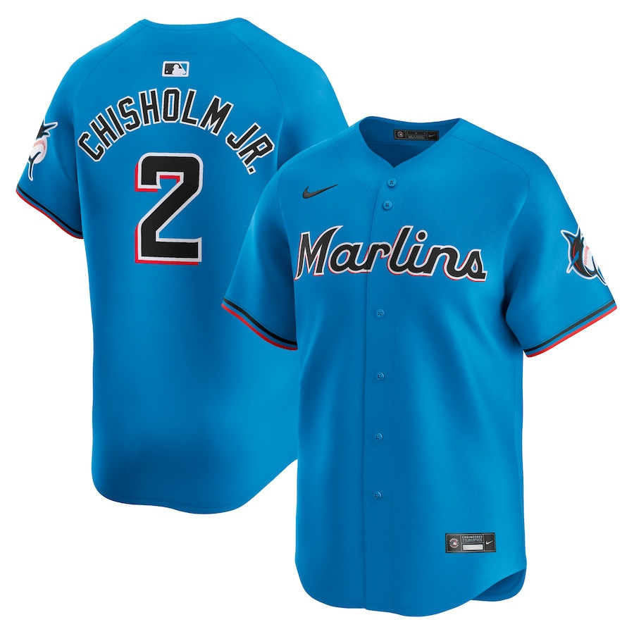 Jazz Chisholm Jr. 2 Miami Marlins Alternate Limited Men Baseball Jersey - Blue 