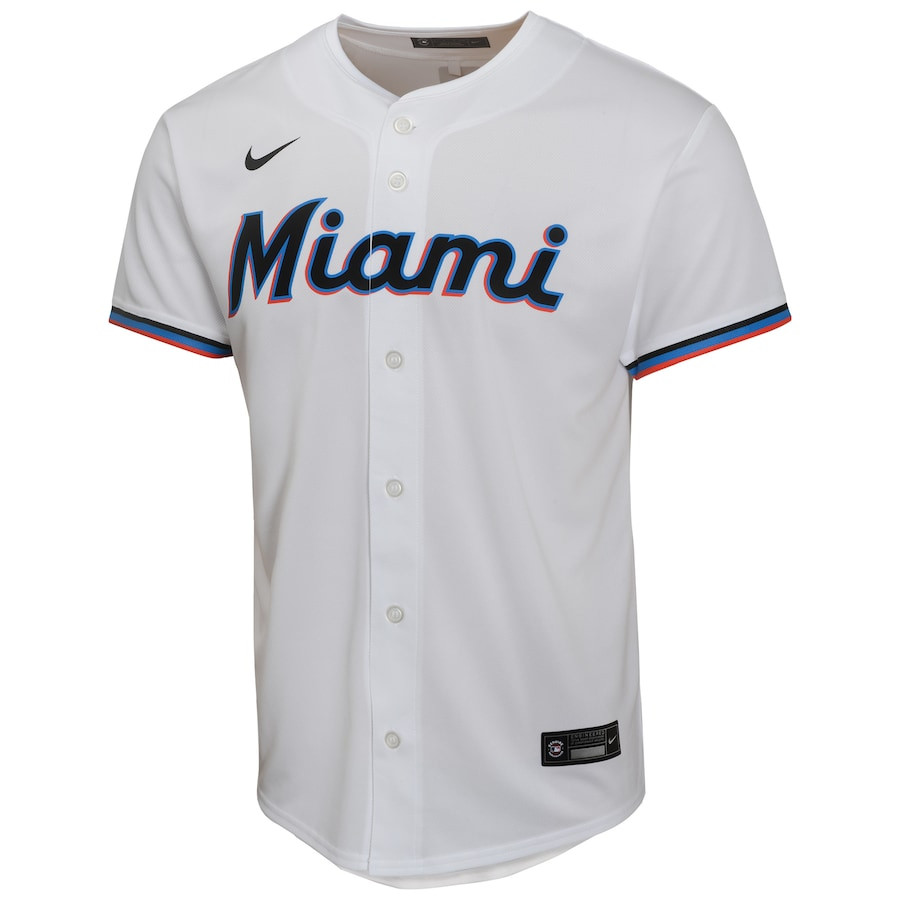 Alternative view of Jazz Chisholm Jr. 2 Miami Marlins Home Game YOUTH Baseball Jersey - White 