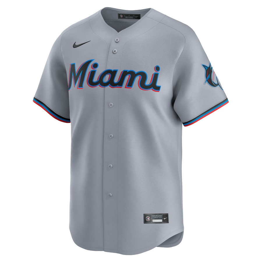 Alternative view of Jazz Chisholm Jr. 2 Miami Marlins Road Limited Men Baseball Jersey - Gray 