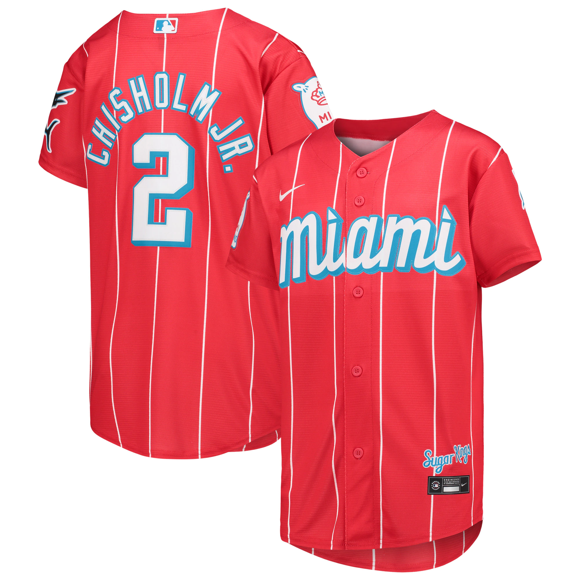 Jazz Chisholm Jr. Miami Marlins Youth City Connect Replica Player Baseball Jersey - Red
