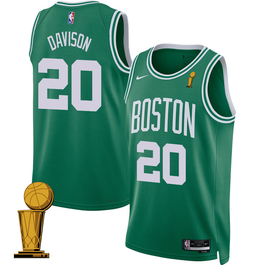 JD Davison 20 Boston Celtics 2024 FINALS CHAMPIONS Basketball Jersey - Icon Edition - Kelly Green - JS873