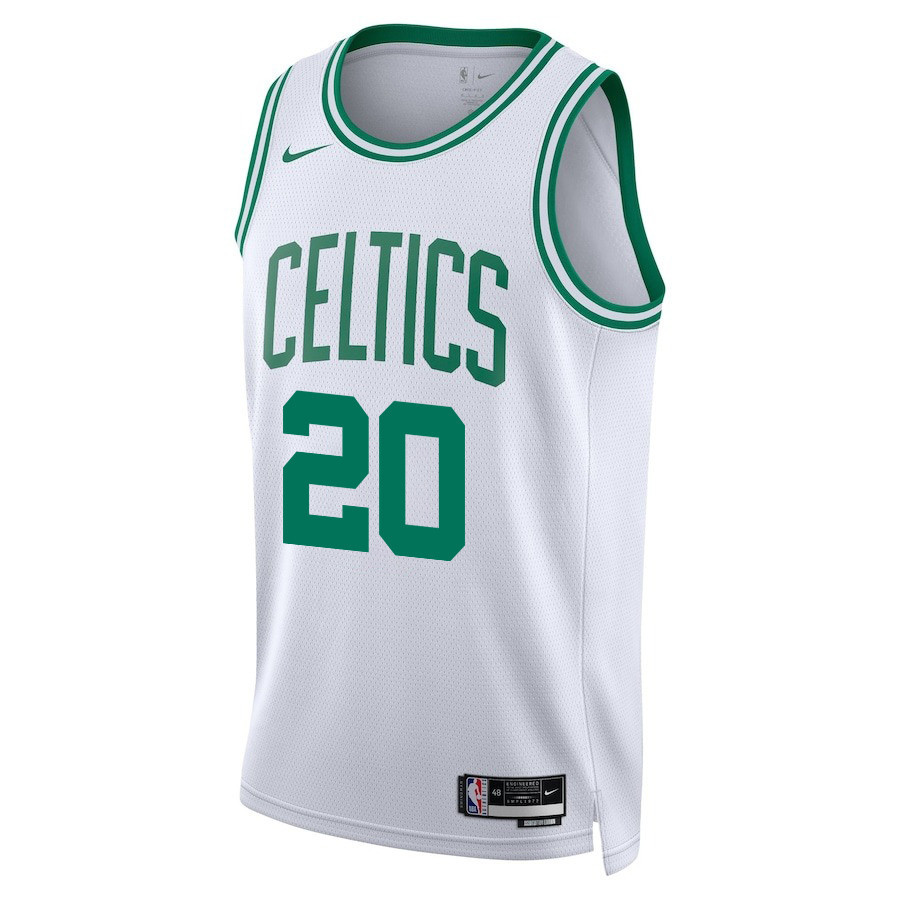Alternative view of JD Davison 20 Boston Celtics 2024 FINALS PATCH Swingman Basketball Jersey - Association Edition - White - JS946