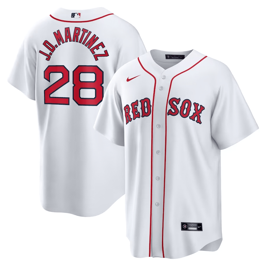 J.D. Martinez 28 Boston Red Sox Home Men Baseball Jersey - White