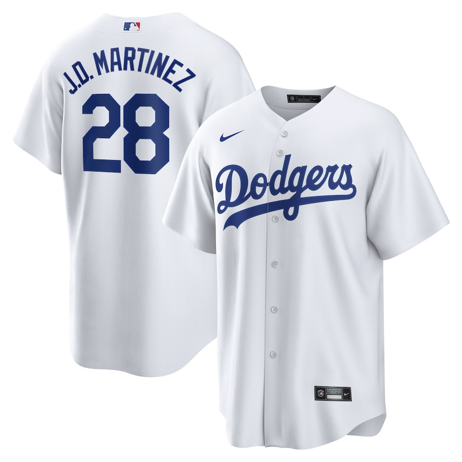 J.D. Martinez 28 Los Angeles Dodgers Home Men Baseball Jersey - White 