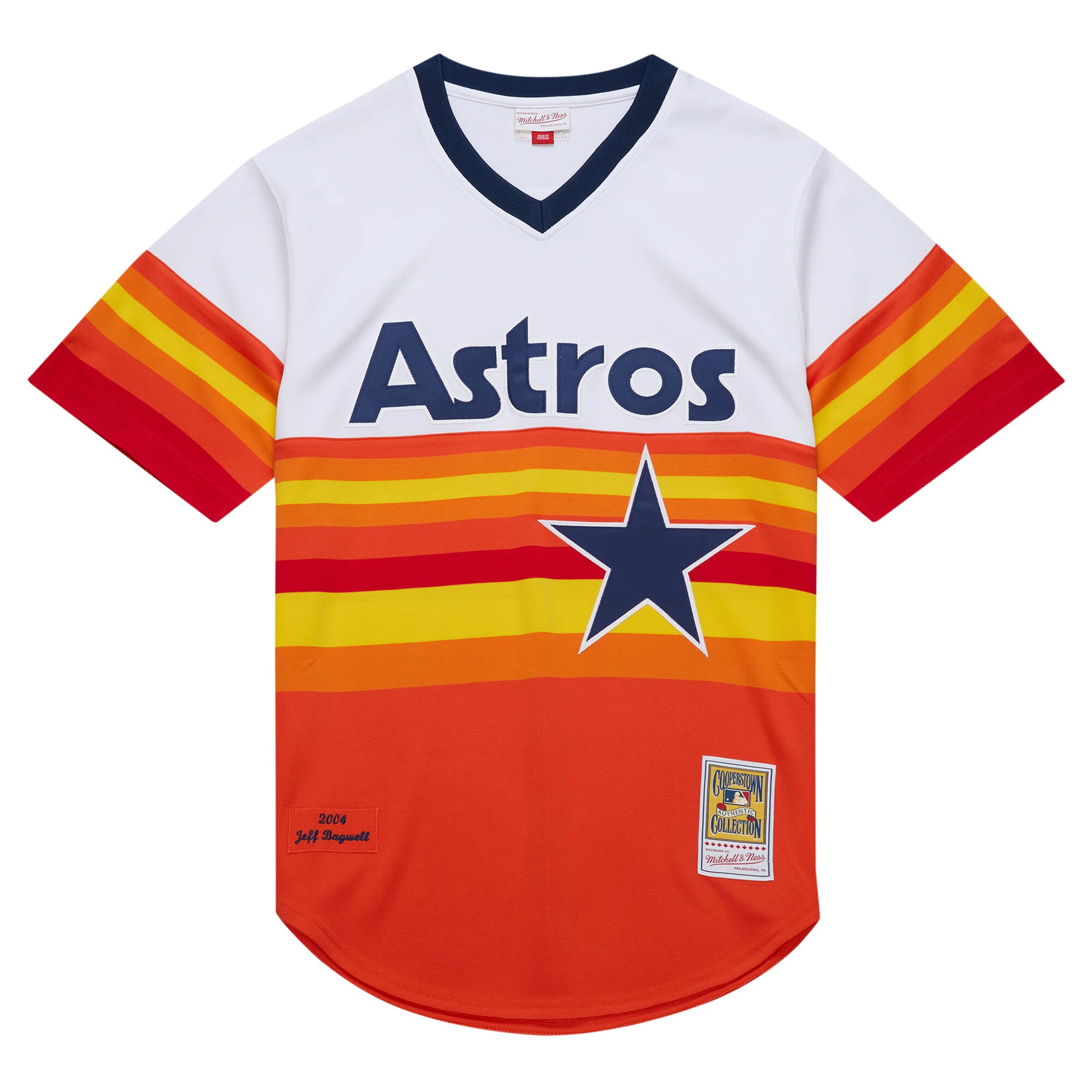 Alternative view of Jeff Bagwell Houston Astros Mitchell & Ness 2004 Cooperstown Collection Authentic Throwback Baseball Jersey - White