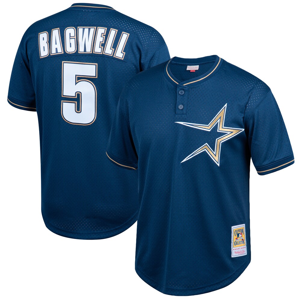 Jeff Bagwell Houston Astros Mitchell & Ness Cooperstown Collection Big & Tall Mesh Batting Practice Baseball Jersey - Navy