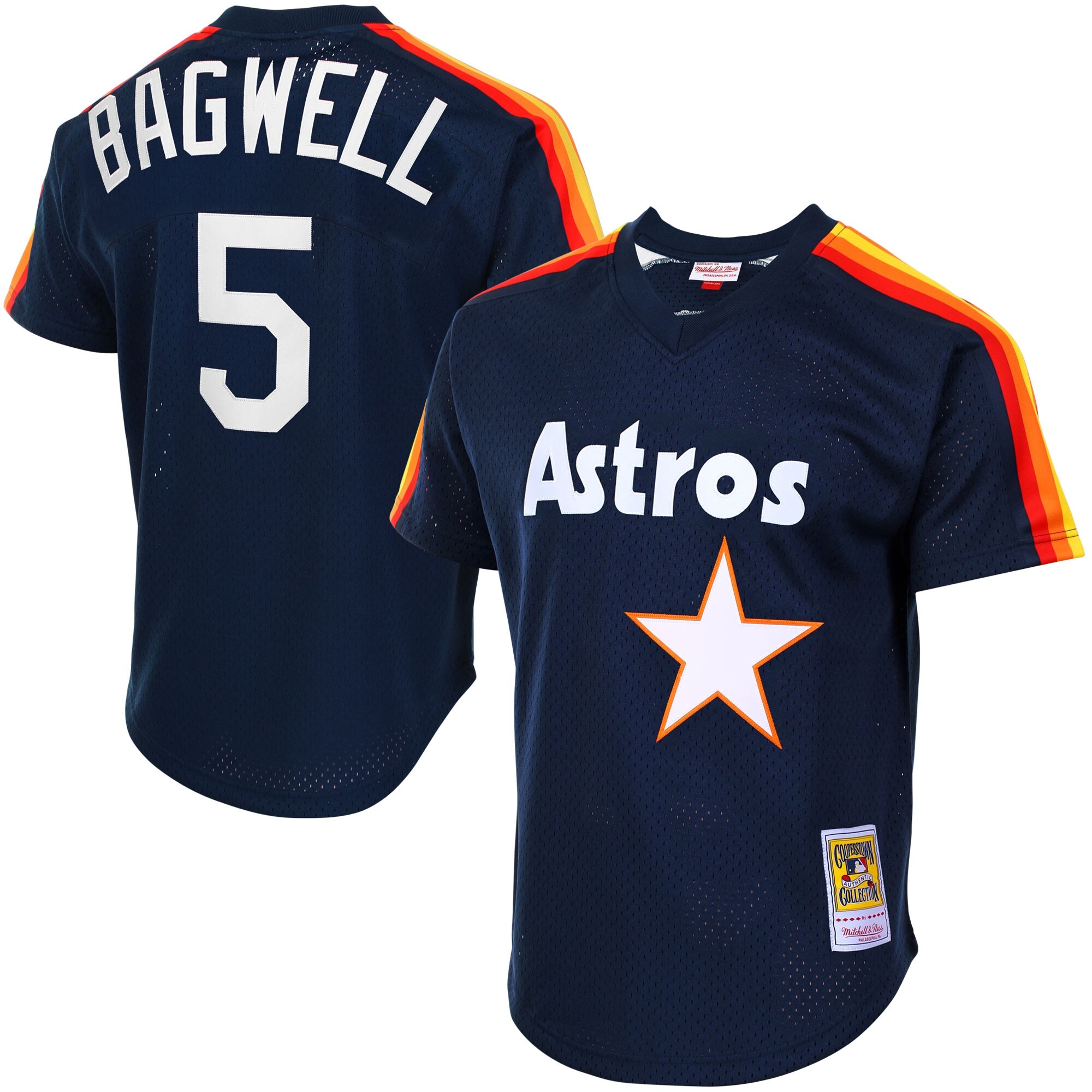 Jeff Bagwell Houston Astros Mitchell & Ness Cooperstown Mesh Batting Practice Baseball Jersey - Navy