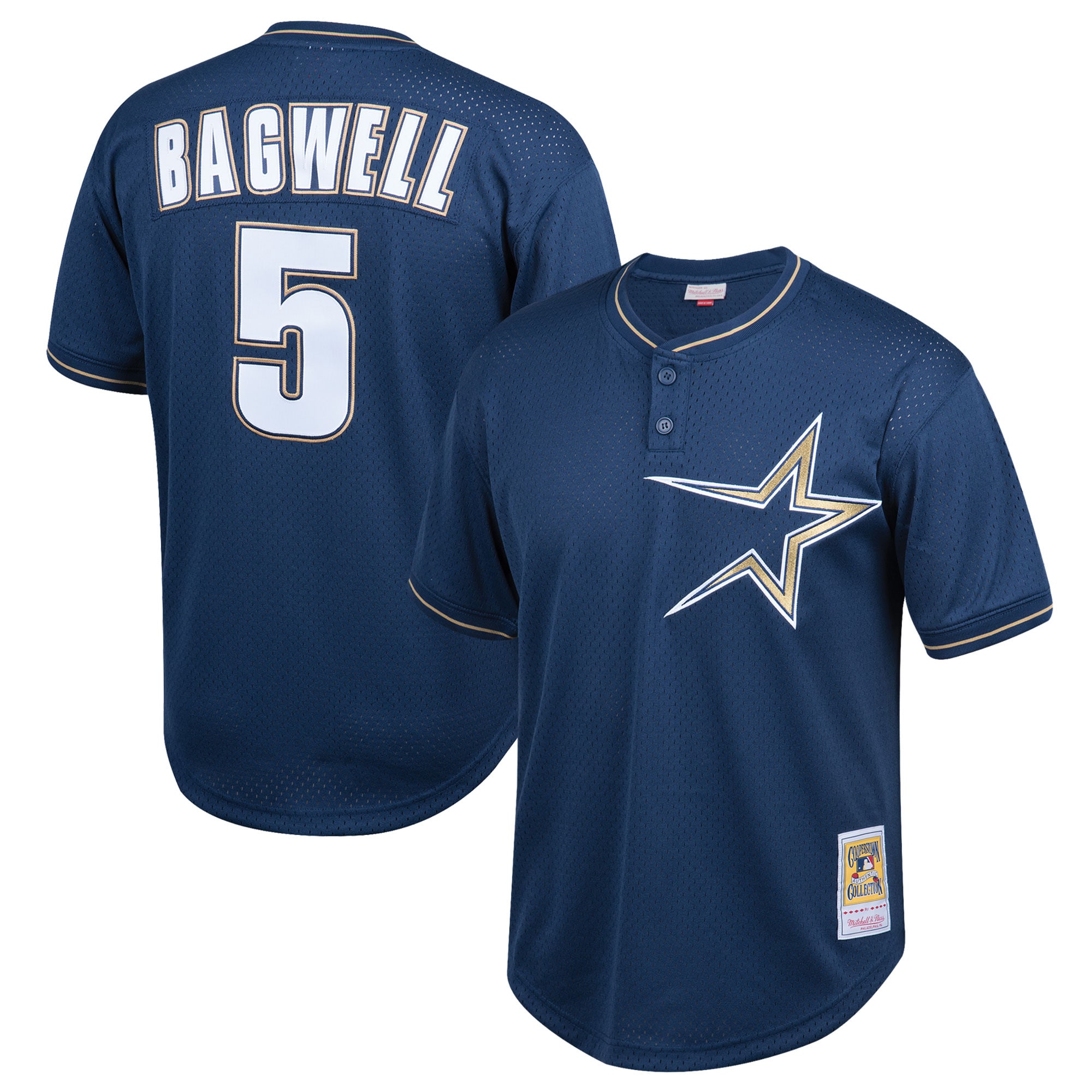 Alternative view of Jeff Bagwell Houston Astros Mitchell & Ness Youth Cooperstown Collection Mesh Batting Practice Baseball Jersey - Navy
