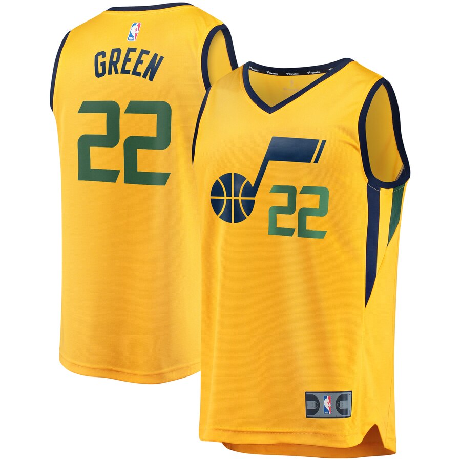 Jeff Green Utah Jazz Fanatics Branded Fast Break Player Basketball Jersey – Statement Edition – Gold