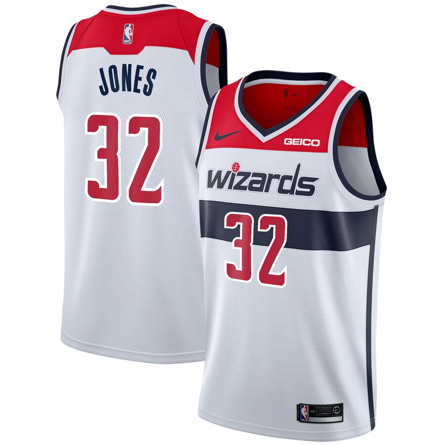 Jemerrio Jones Washington Wizards Swingman Sponsor Patch Replica Jersey - Association Edition - White