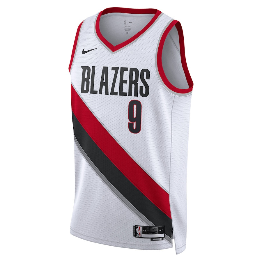 Alternative view of Jerami Grant 9 Portland Trail Blazers Unisex Swingman Basketball Jersey - Association Edition - White - JS572 