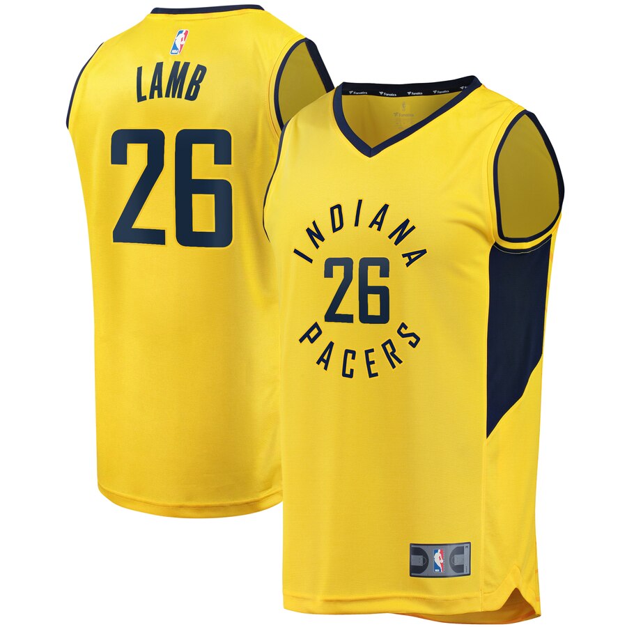 Jeremy Lamb Indiana Pacers Fanatics Branded Youth Fast Break Replica Basketball Jersey Gold - Statement Edition
