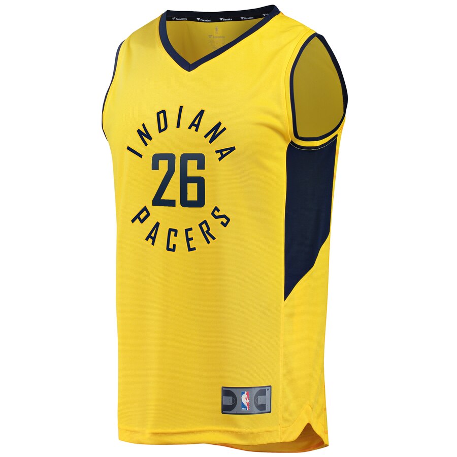 Alternative view of Jeremy Lamb Indiana Pacers Fanatics Branded Youth Fast Break Replica Basketball Jersey Gold - Statement Edition