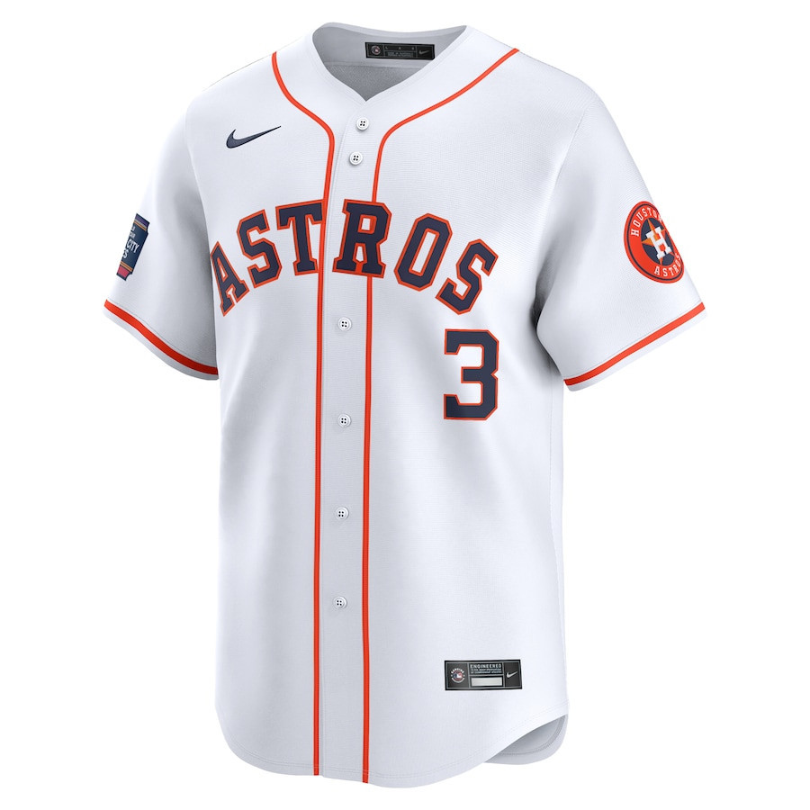Alternative view of Jeremy Peña 3 Houston Astros 2024 MLB World Tour Mexico City Series Home Limited Baseball Jersey - White 