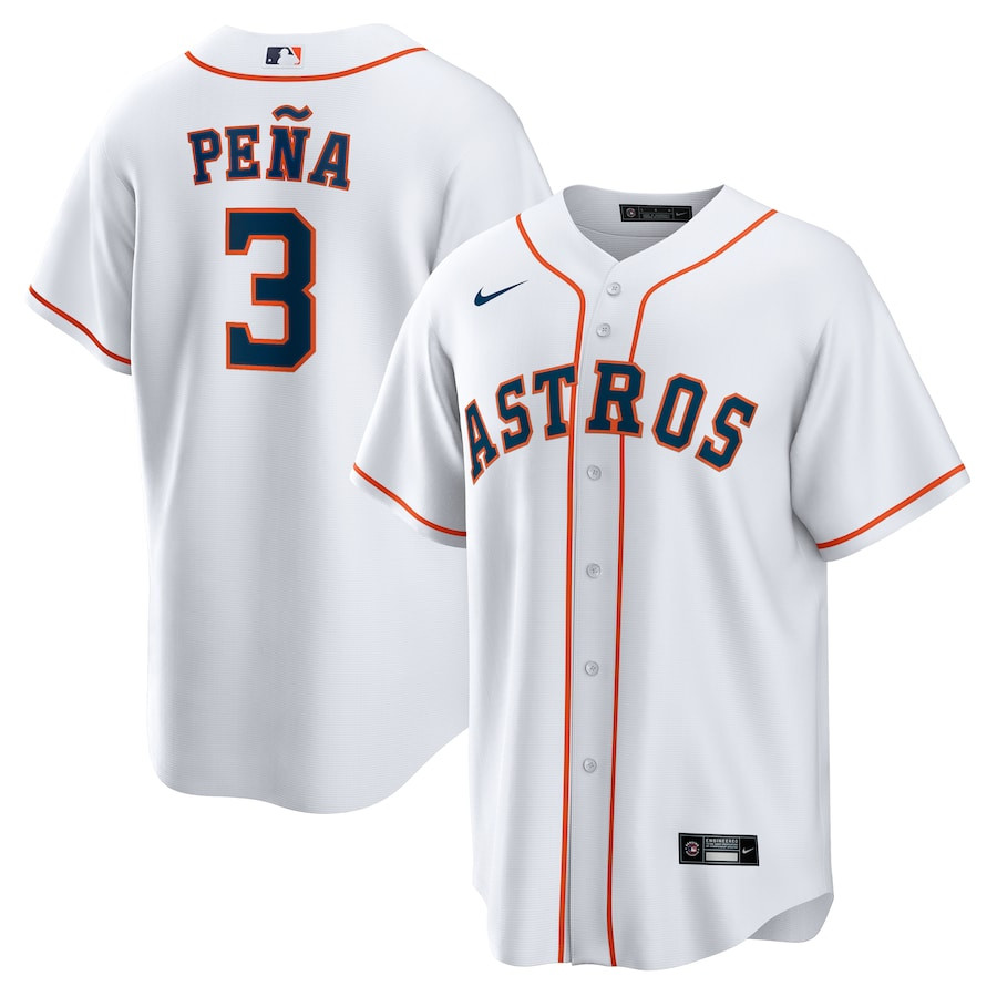 Jeremy Peña 3 Houston Astros Home Men Baseball Jersey - White
