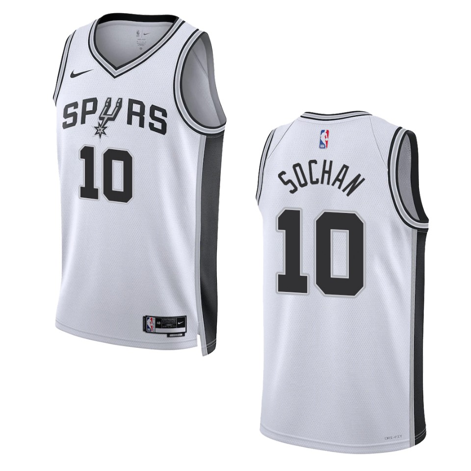 Jeremy Sochan Association Edition San Antonio Spurs 2022-23 White Swingman Basketball Jersey