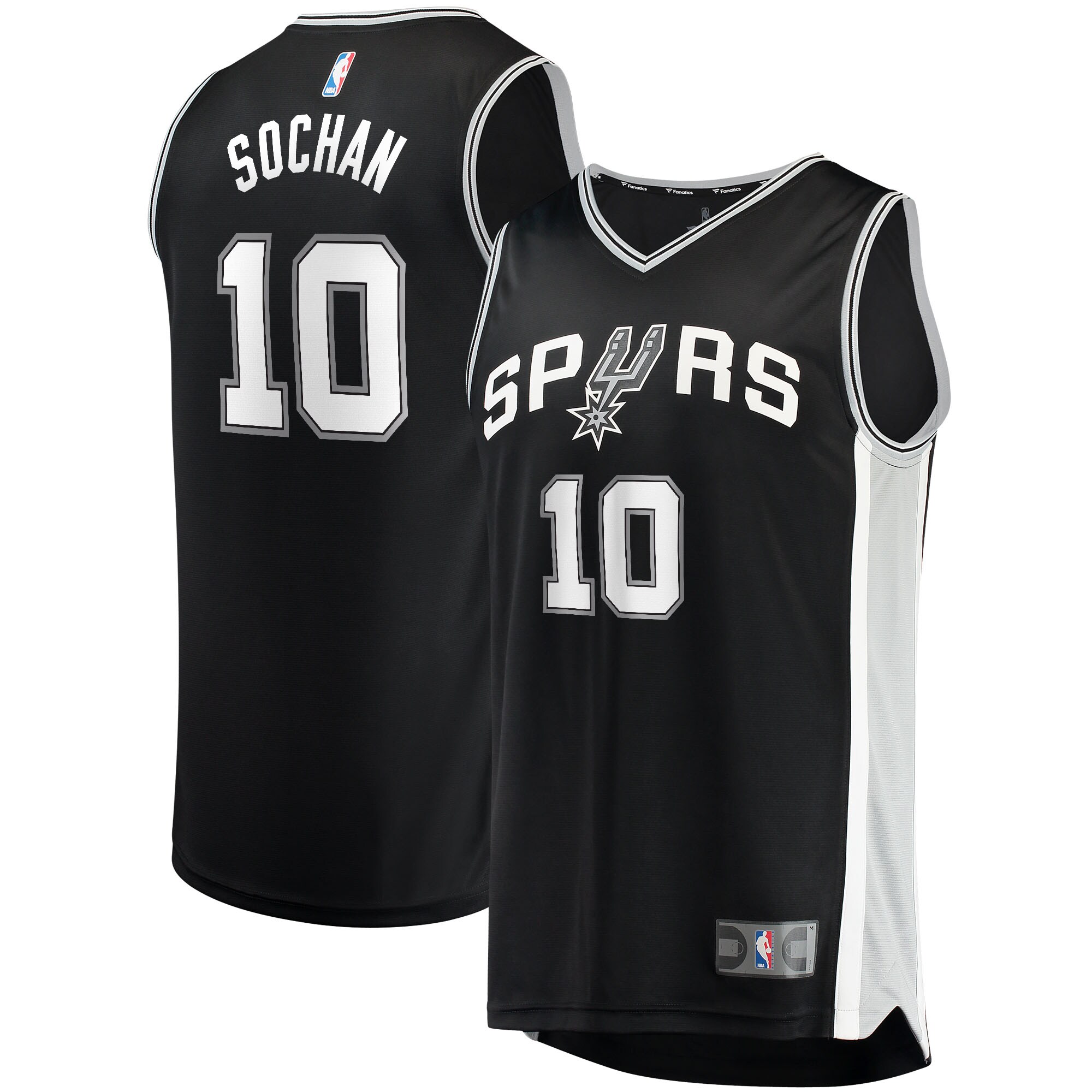 Jeremy Sochan San Antonio Spurs Fanatics Youth 2022 Nba Draft First Round Pick Fast Break Replica Basketball Jersey - Icon Edition - Black