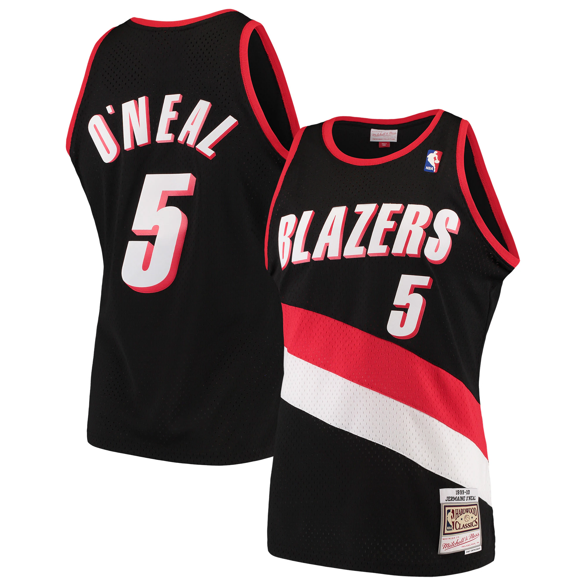 Jermaine O’neal Portland Trail Blazers Mitchell & Ness Hardwood Classics Swingman Basketball Jersey – Black