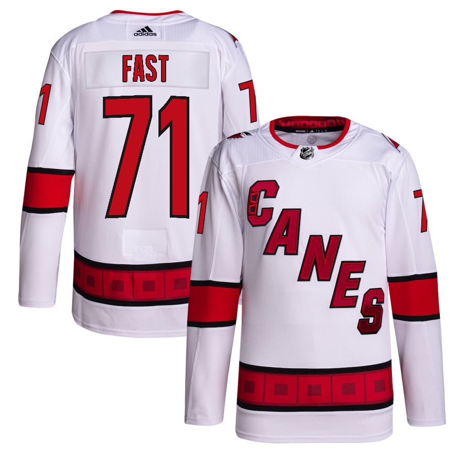 Jesper Fast 71 Carolina Hurricanes Away Primegreen Hockey Jersey - Men, White - JS780 