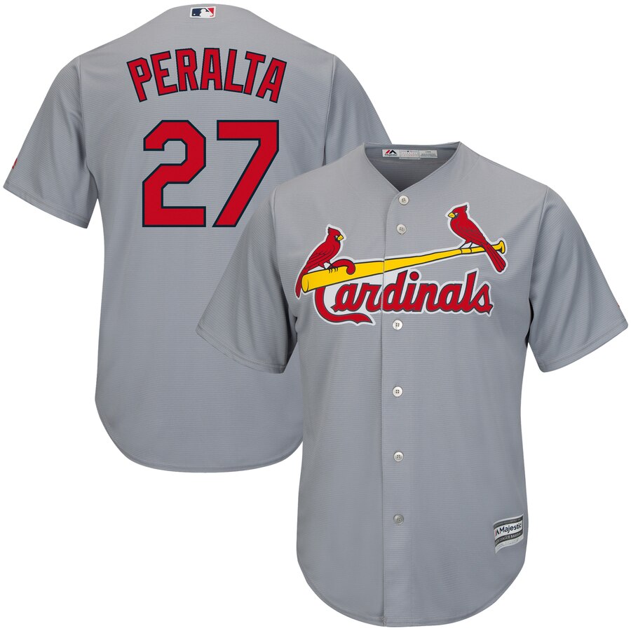 Jhonny Peralta St. Louis Cardinals Majestic Official Cool Base Player Baseball Jersey - Gray