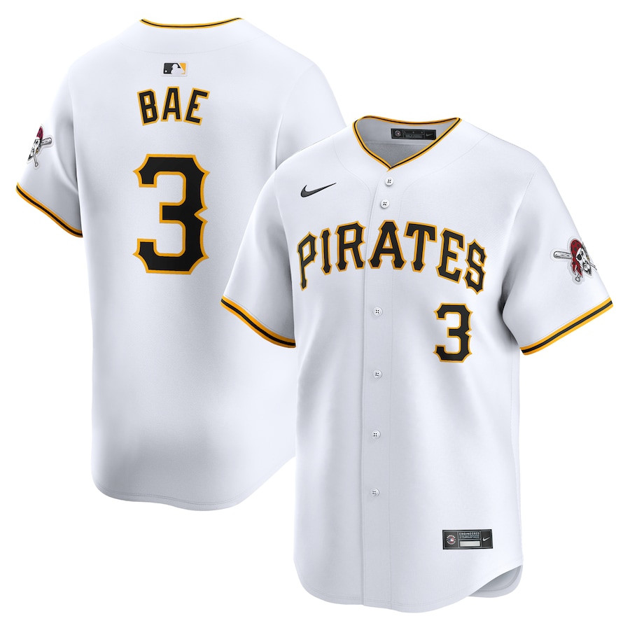Ji-Hwan Bae 3 Pittsburgh Pirates Home Limited Men Baseball Jersey - White 