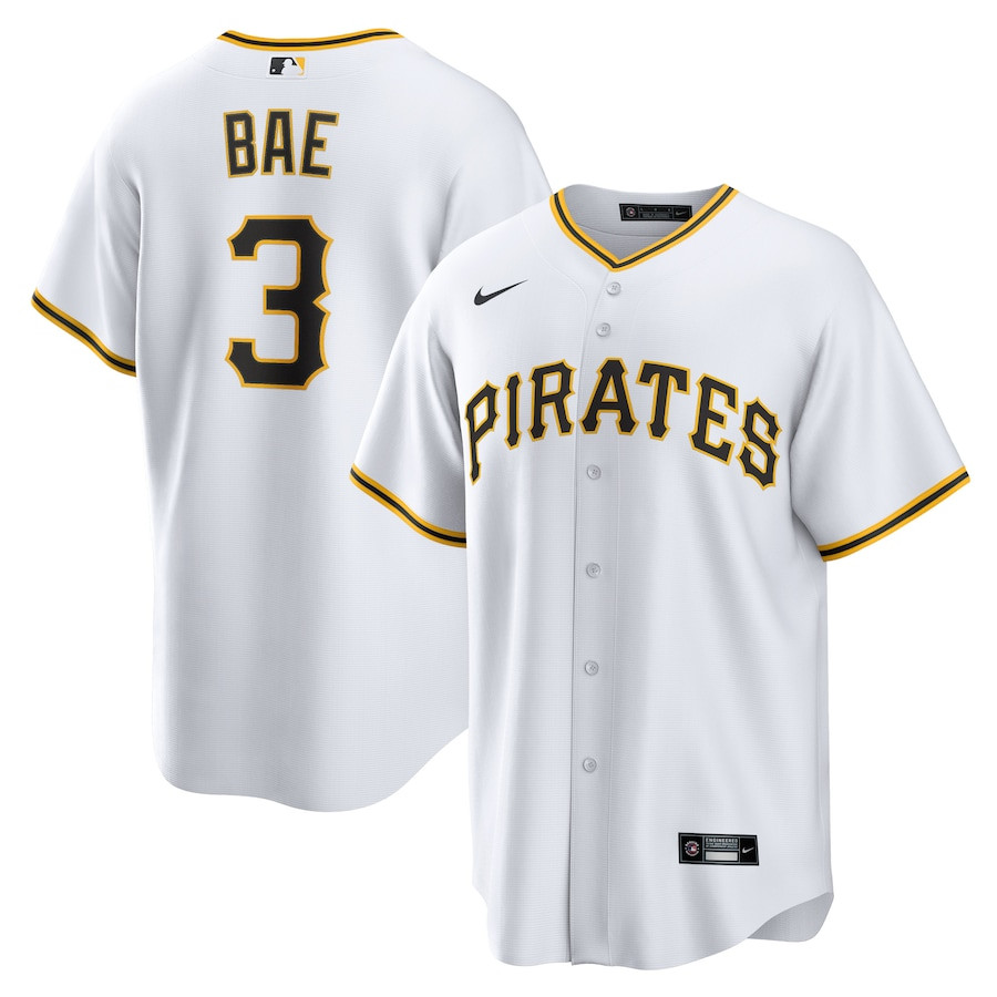 Ji-Hwan Bae 3 Pittsburgh Pirates Men Baseball Jersey - White 