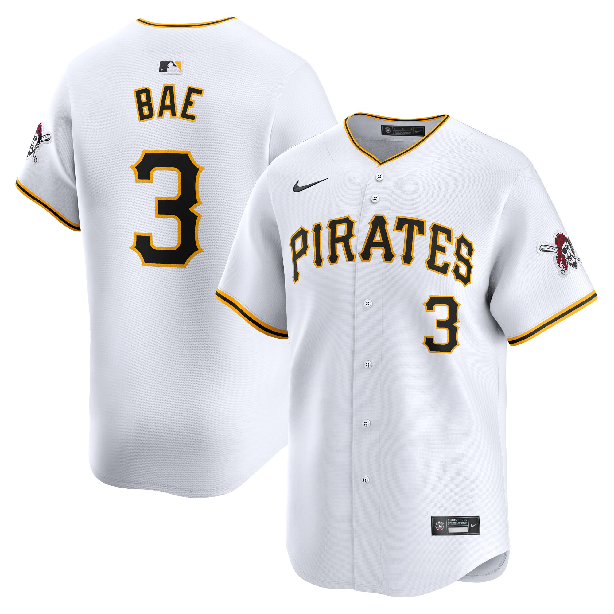 Ji-hwan Bae Pittsburgh Pirates Home Limited Player Baseball Jersey - White