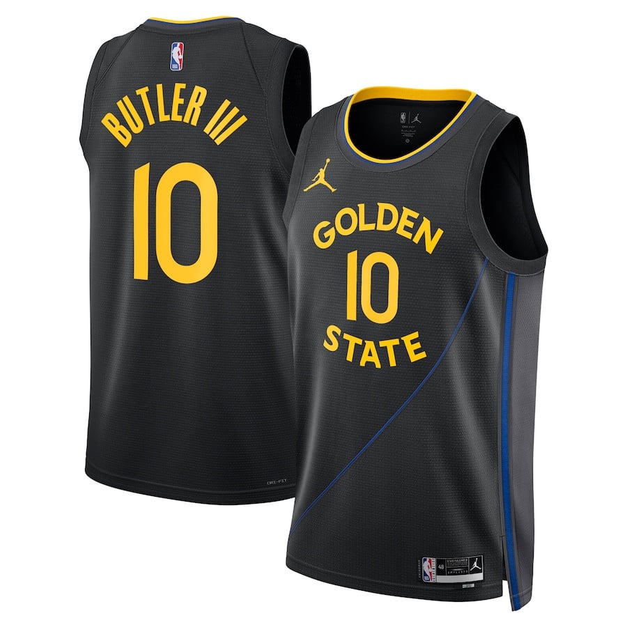 Jimmy Butler 10 Golden State Warriors Unisex Swingman Basketball Jersey - Statement Edition - Black - JS325 