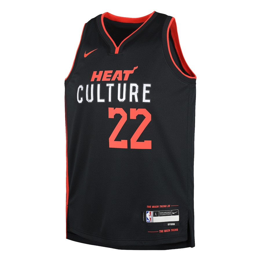 Alternative view of Jimmy Butler 22 Miami Heat 2023/24 City Edition Swingman YOUTH Basketball Jersey - Black - JS387 
