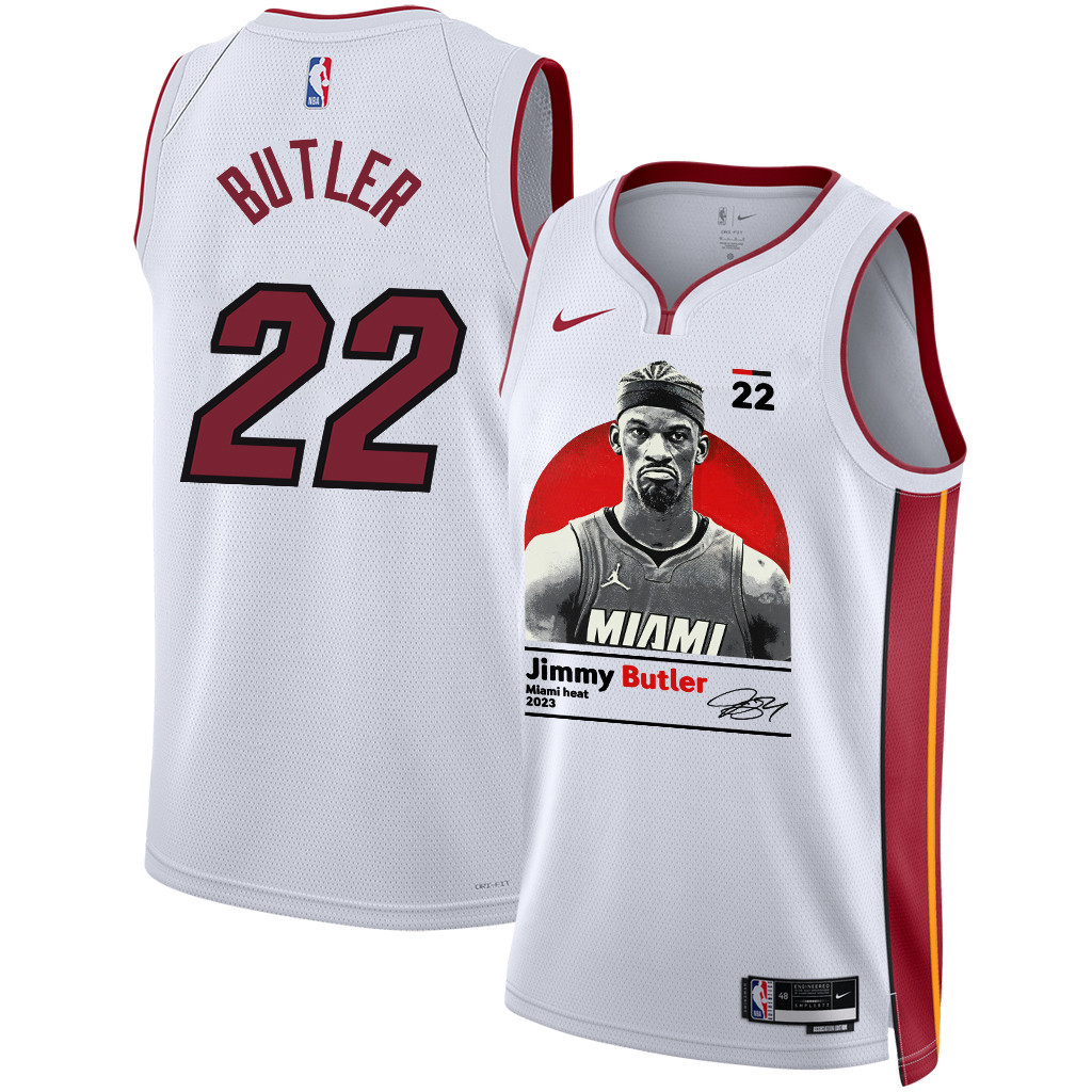 Jimmy Butler 22 Miami Heat Heart And Soul 2023 NBA Champions Swingman Basketball Jersey - White - JS997 