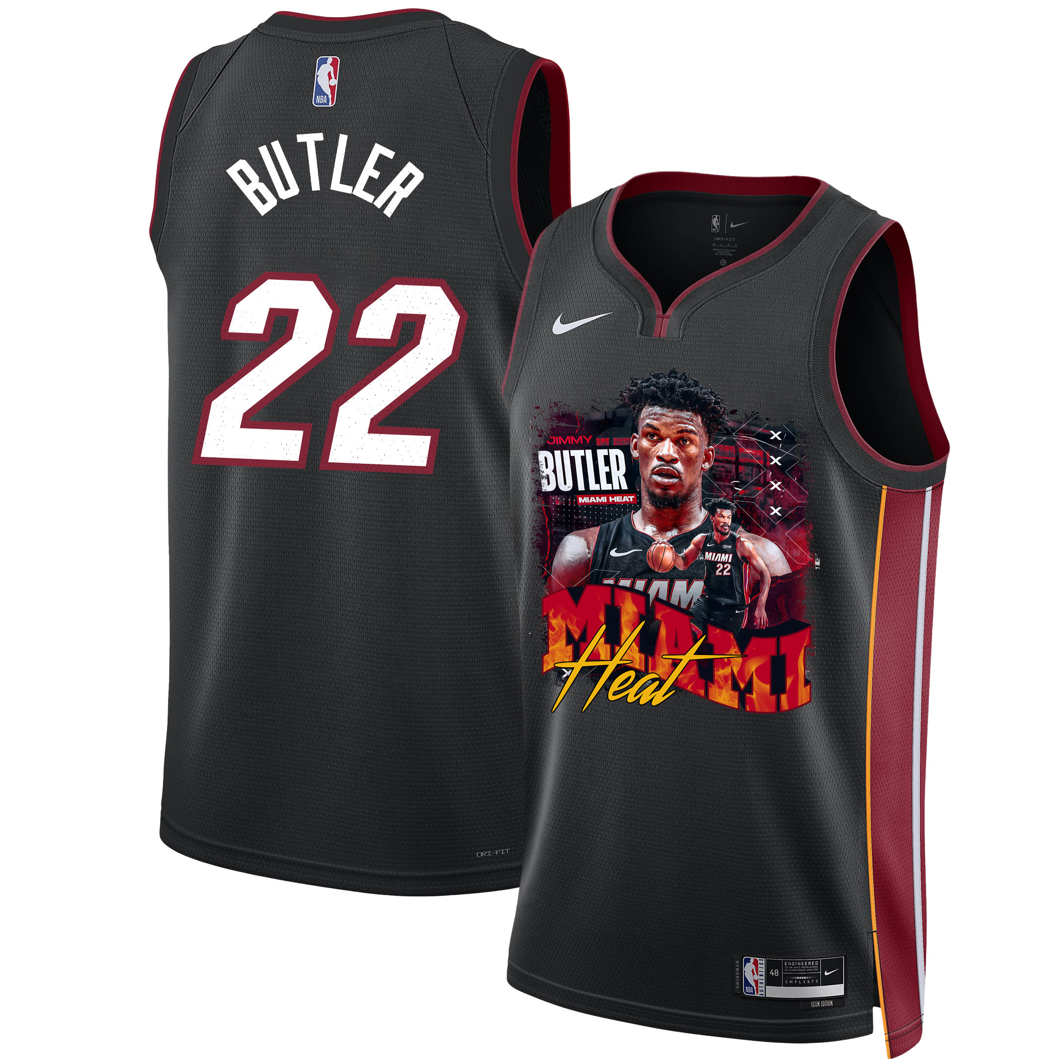 Jimmy Butler 22 Miami Heat Star Performer 2023 NBA Champions Swingman Basketball Jersey - Black - JS448 