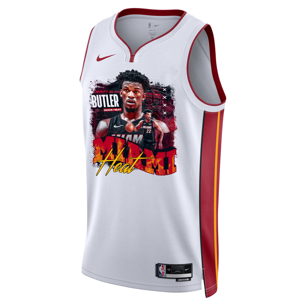 Alternative view of Jimmy Butler 22 Miami Heat Star Performer 2023 NBA Champions Swingman Basketball Jersey - White - JS490 