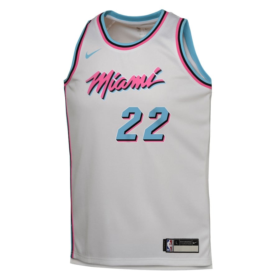 Alternative view of Jimmy Butler 22 Miami Heat YOUTH 2024/25 Swingman Player Basketball Jersey - City Edition - White - JS989 