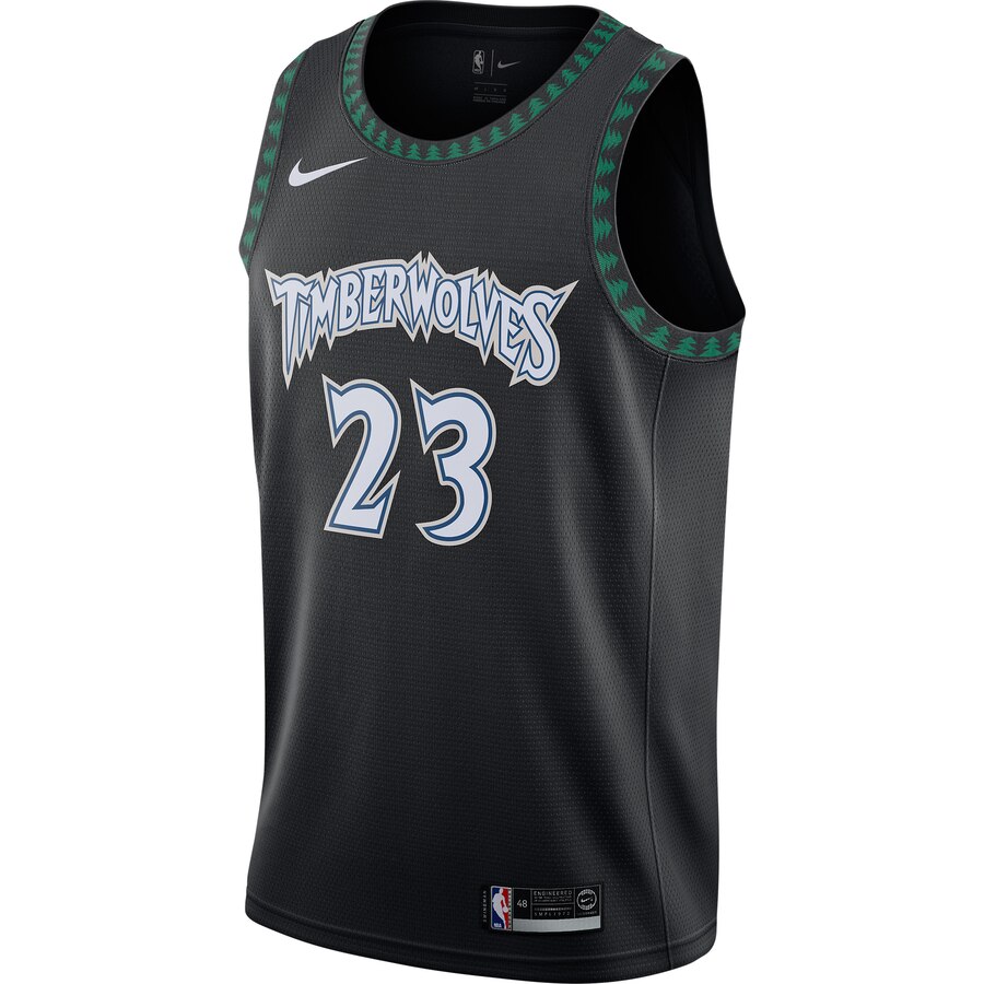 Alternative view of Jimmy Butler Minnesota Timberwolves Nike Hardwood Classics Swingman Basketball Jersey - Black
