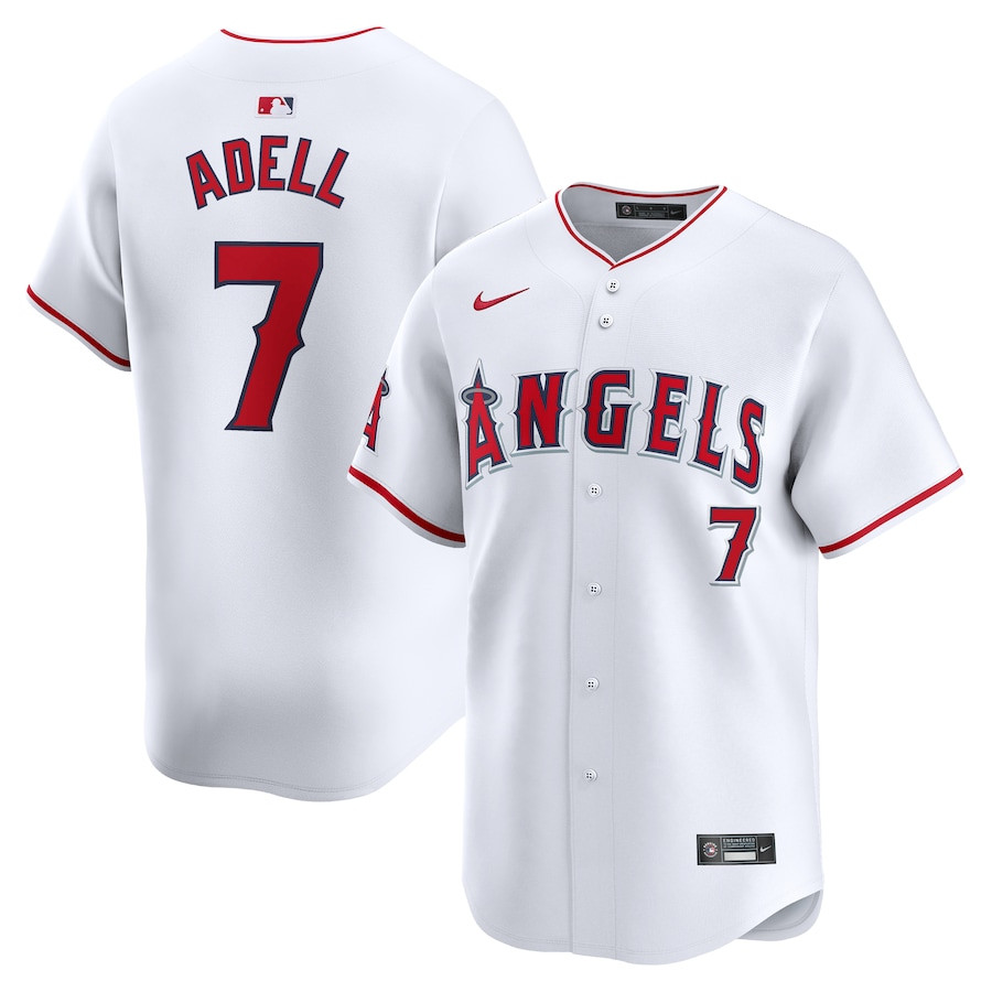 Jo Adell 7 Los Angeles Angels Home Limited Men Baseball Jersey - White 