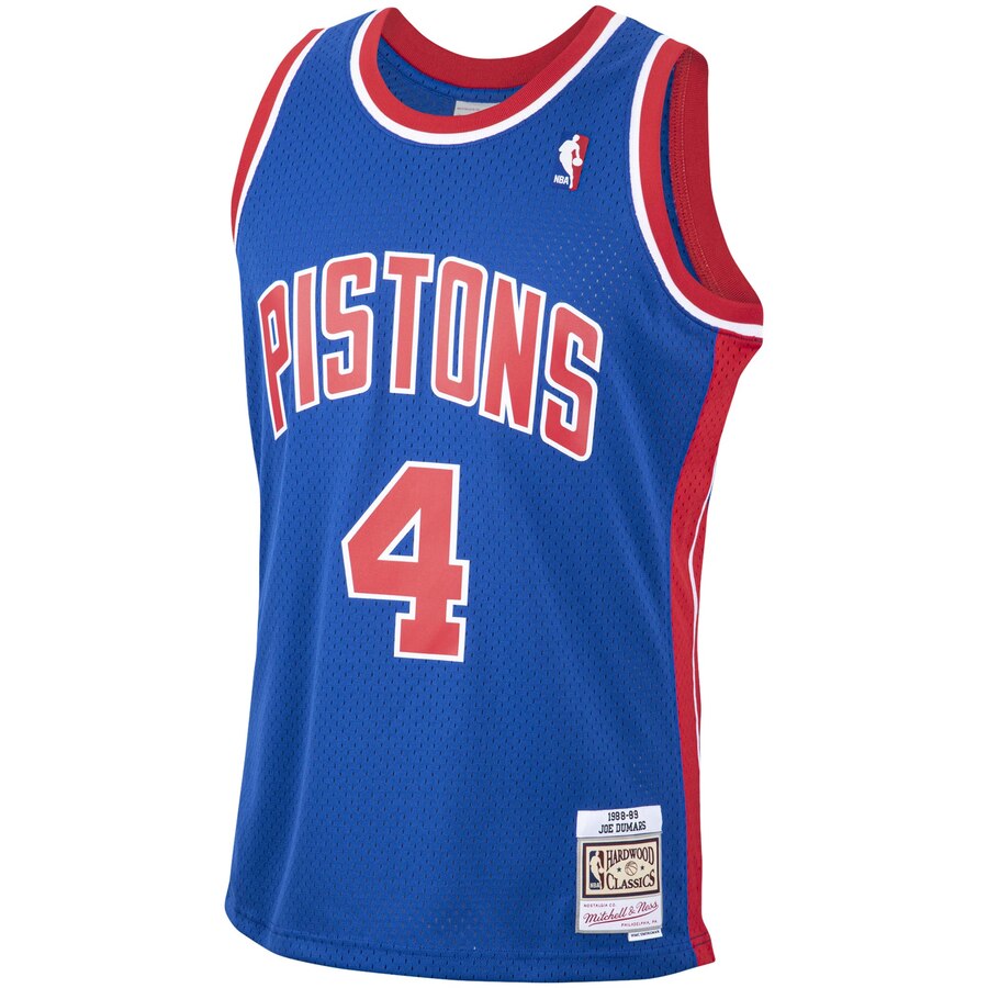 Alternative view of Joe Dumars Detroit Pistons Mitchell & Ness 1988-89 Hardwood Classics Swingman Player Basketball Jersey - Blue