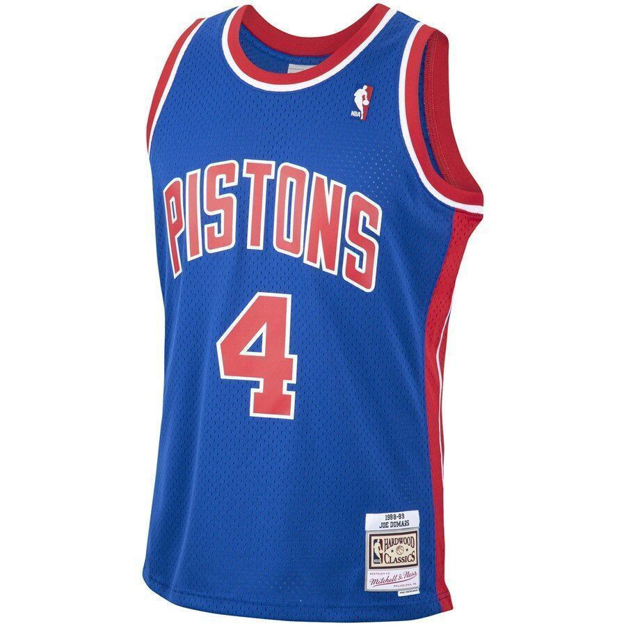 Alternative view of Joe Dumars Detroit Pistons Mitchell & Ness 1988-89 Hardwood Classics Swingman Player Basketball Jersey - Blue - JS345 