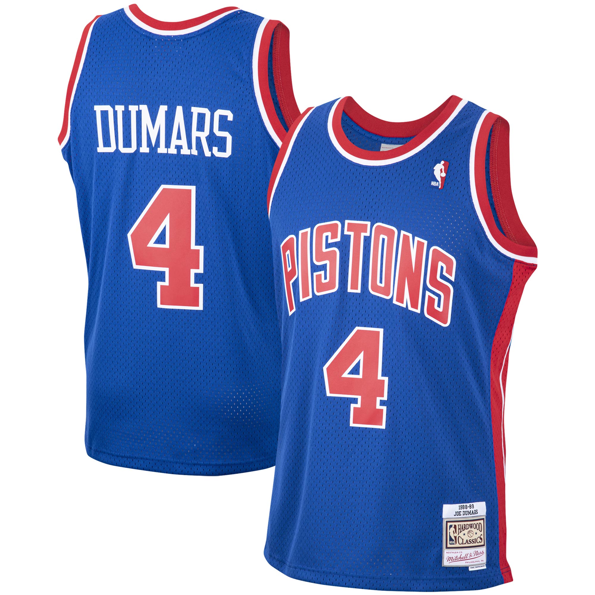 Joe Dumars Detroit Pistons Mitchell & Ness 1988/89 Hardwood Classics Swingman Basketball Jersey - Blue